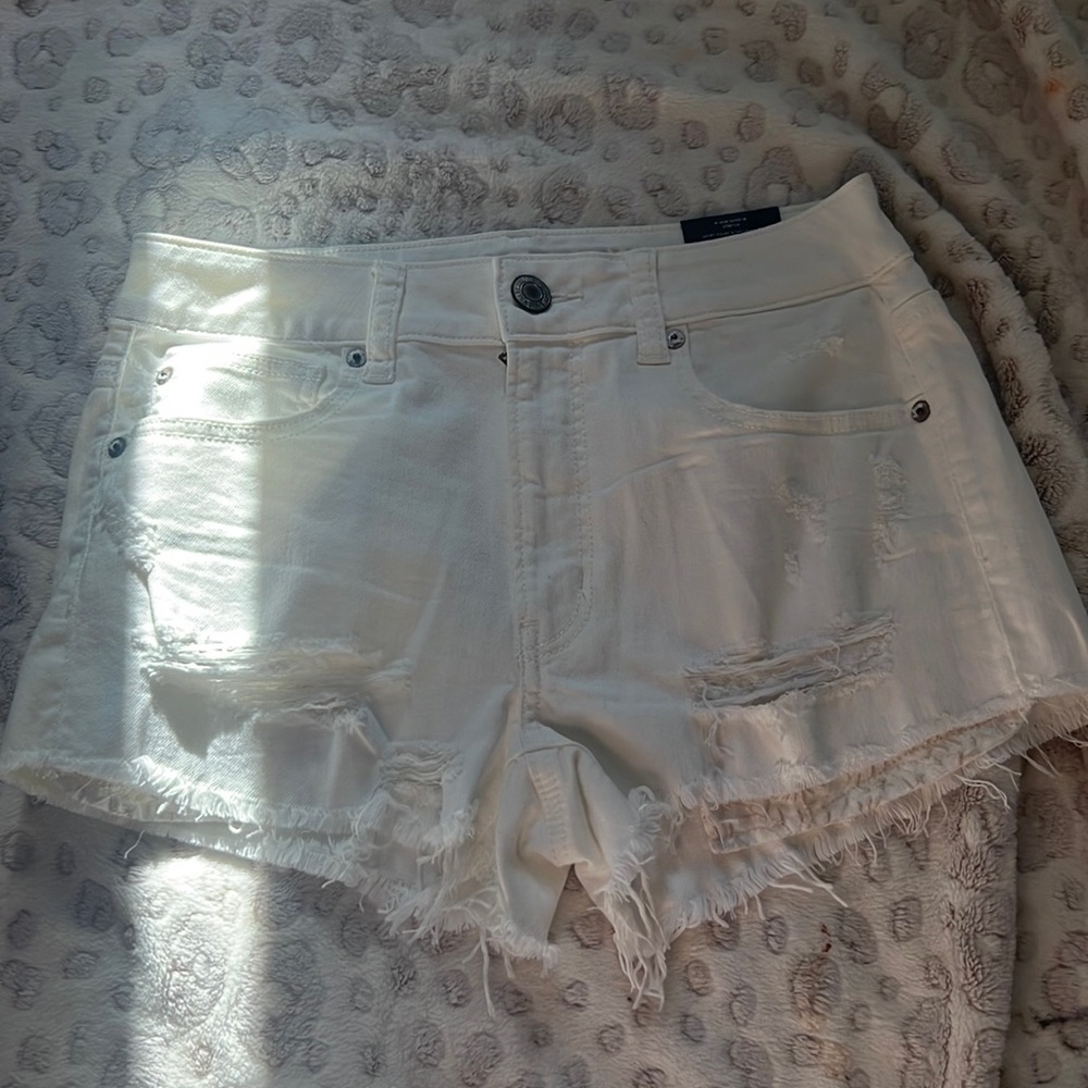 American eagle white jean shorts